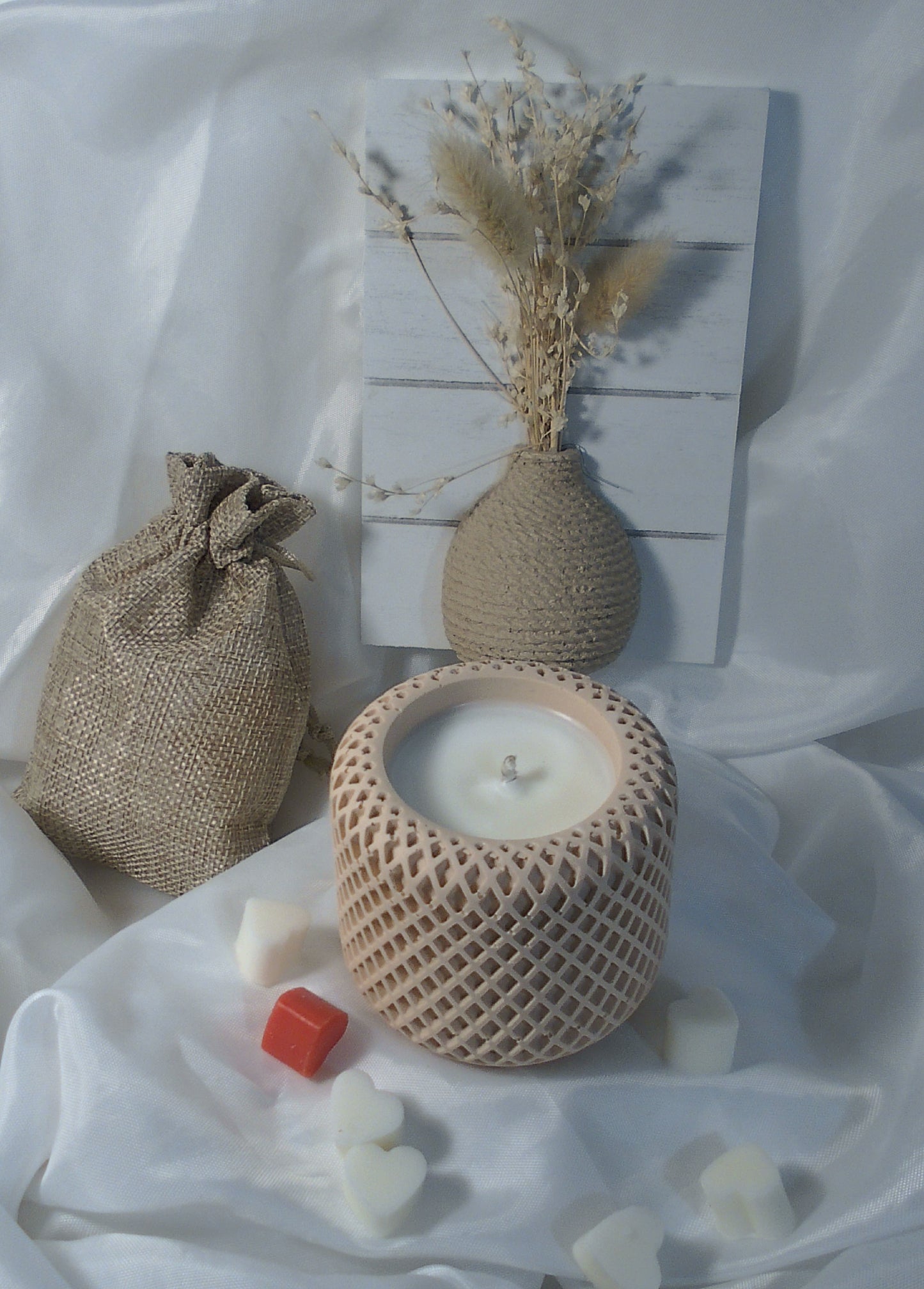 Bougie en pot nid d'abeille