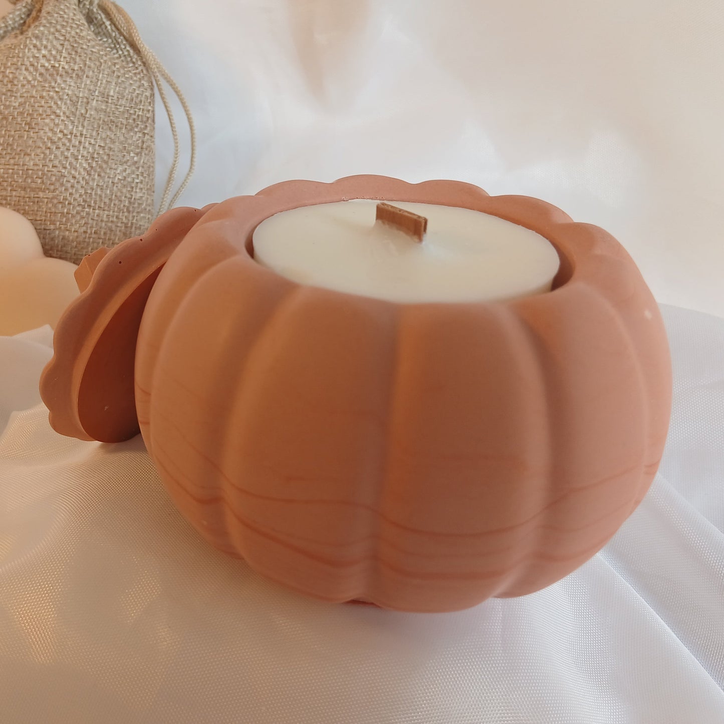 Pumpkéa - pot jesmonite citrouille, idée cadeau automne - Cocon by Héléa