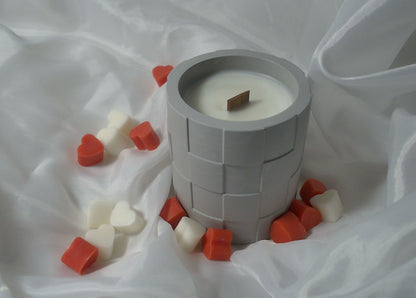 Bougie parfumée dans pot en cylindre mosaïque