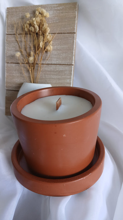 Éco-recharge Torréa – Recharge bougie cire de soja insérée dans un pot vue de côté | Nice