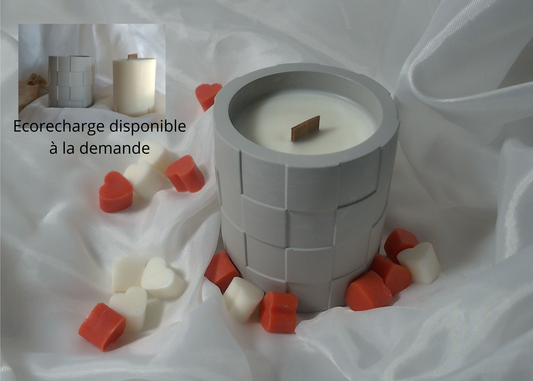 Bougie parfumée dans pot en cylindre mosaïque