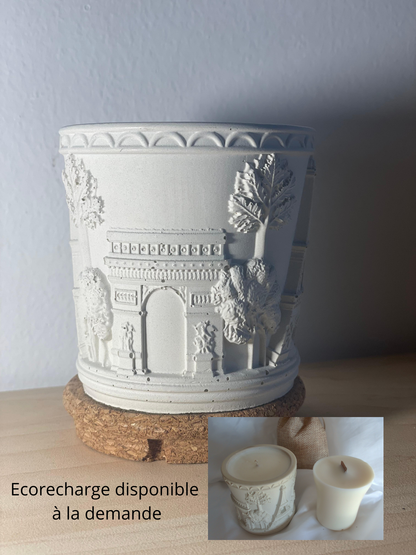 Bougie parfumée dans pot en jesmonite Paris