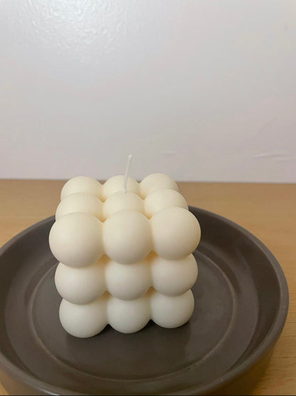 Perléa — Bougie Bulle Cube | Cire de soja | Couleur & Parfum au choix | Fait main à Nice