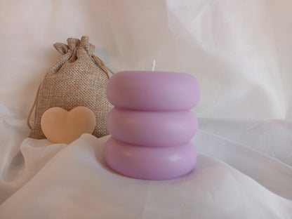 Pilléa — Bougie Anneaux Empilés | Cire de soja | Parfum de Grasse au choix | Fait main à Nice