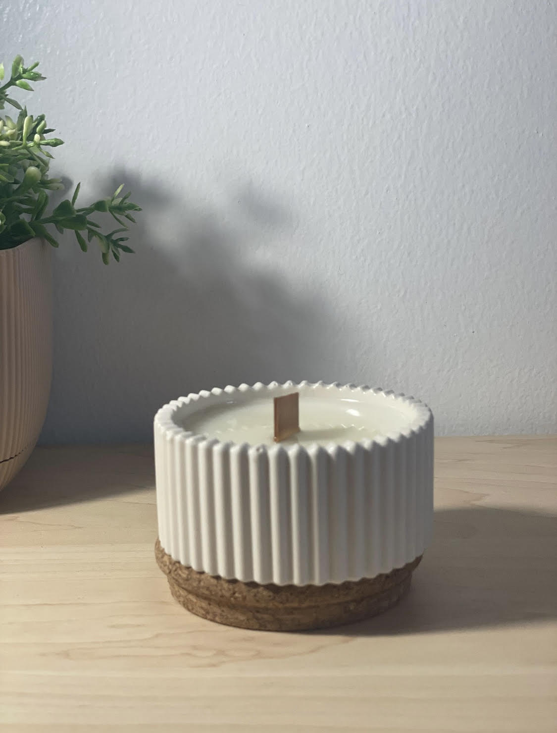 Pot Jesmonite & Bougie Parfumée